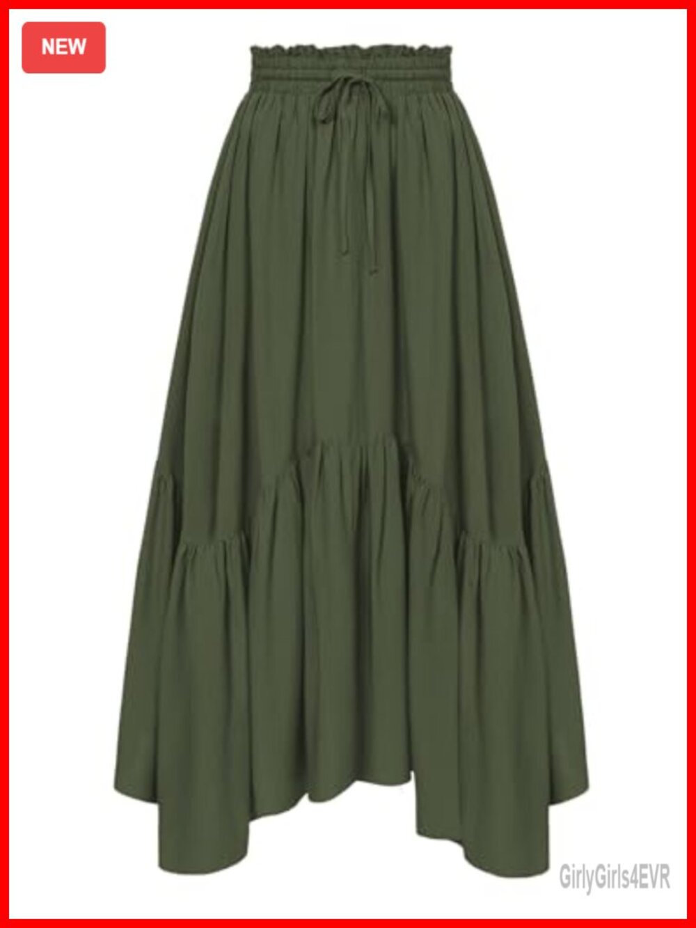 Women's Flowy Boho Renaissance Maxi Skirt High Waist Asymmetric Hem Pockets